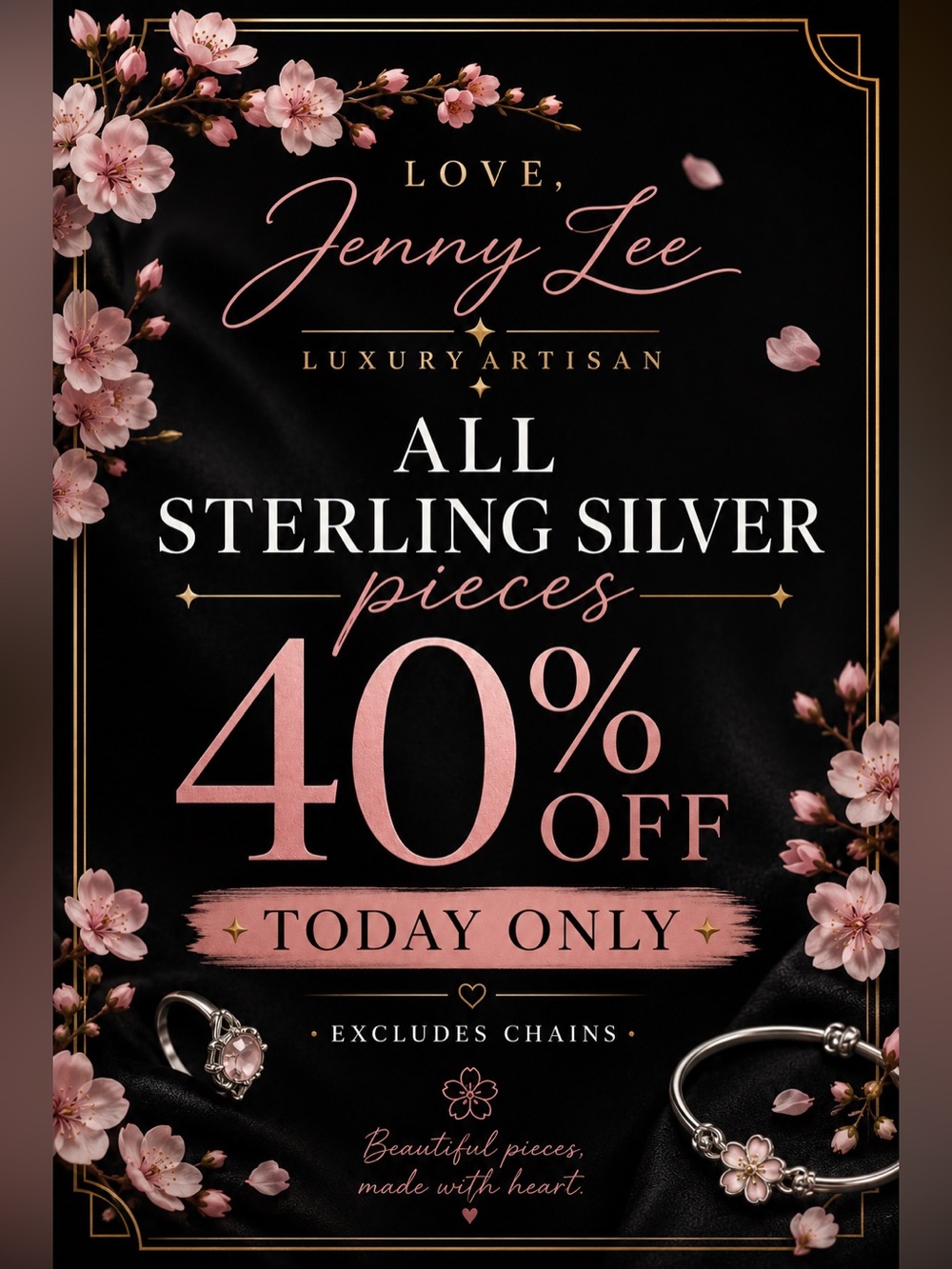 1 Day Event: Love Jenny, Leigh 40% Off Sterling Silver Sale LIVE SHOW LISTING